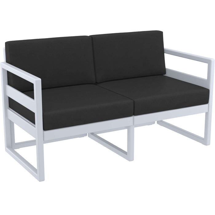 Siesta Mykonos Lounge Sofa - Silver Grey with Black Cushions