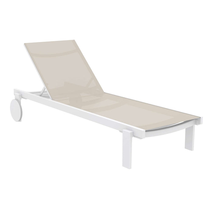 Siesta Casablanca Sun Lounger — White/Taupe