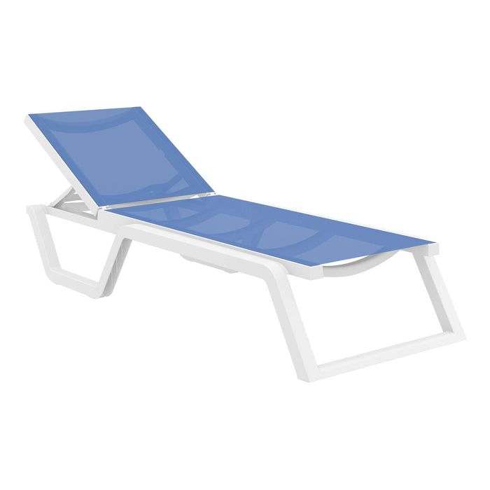 Siesta Rio Sun Lounger — White/Blue