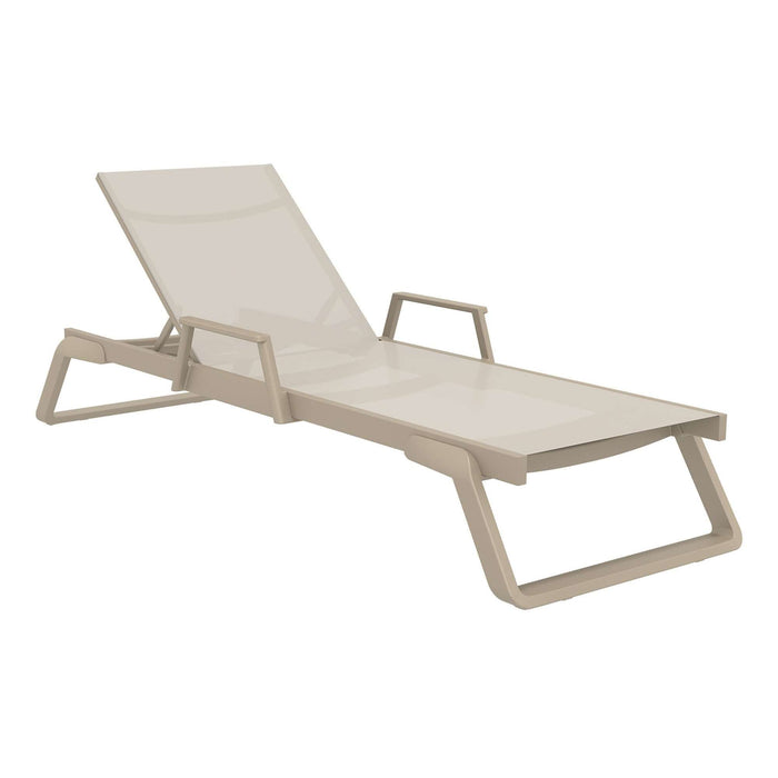 Siesta Tropic  Sun Lounger - Arm Set Taupe