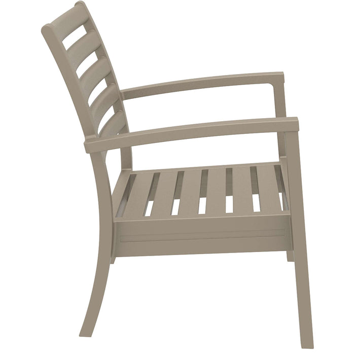 Siesta Artemis XL Arm Chair - Taupe with White Seat and Back Cushion