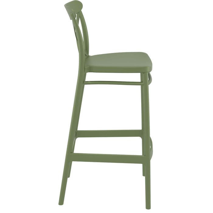 Siesta Cross Bar Stool 75cm (Dry Bar Height) - Olive Green