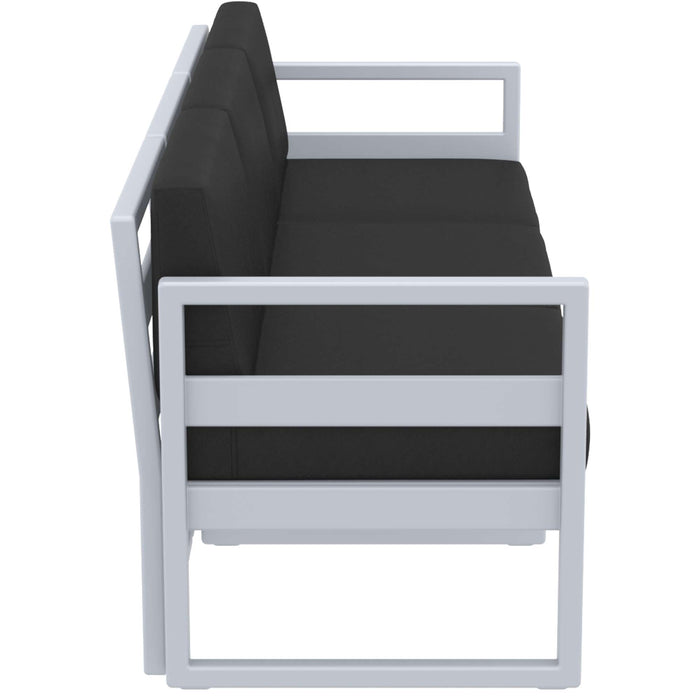 Siesta Mykonos Lounge Sofa XL - Silver Grey with Black Cushions