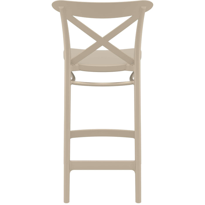 Siesta Cross Bar Stool 65cm (Counter Height) - Taupe