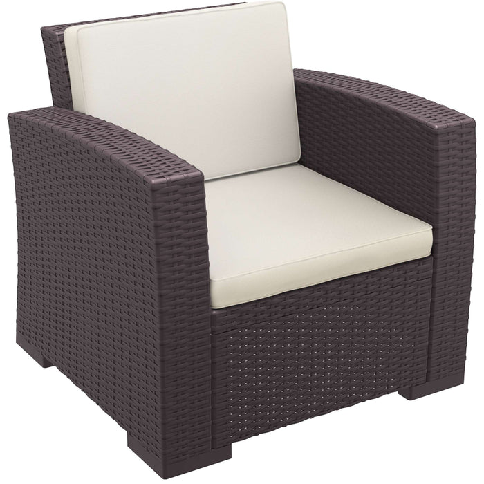 Siesta Monaco Lounge Arm Chair - Chocolate with cushion