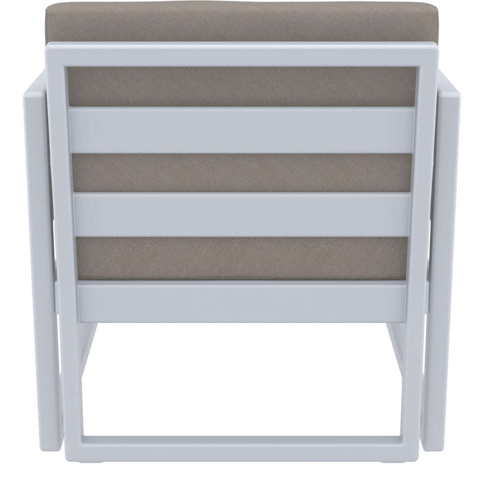 Siesta Mykonos Lounge Arm Chair - Silver Grey with Light Brown Cushions