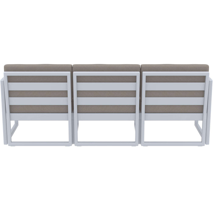 Siesta Mykonos Lounge Sofa XL - Silver Grey with Light Brown Cushions