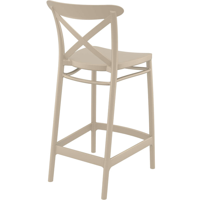 Siesta Cross Bar Stool 65cm (Counter Height) - Taupe