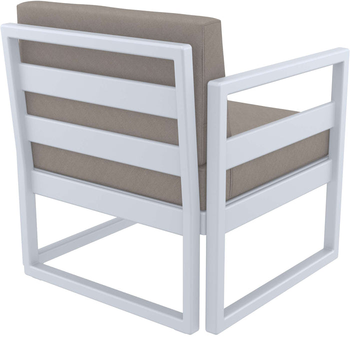 Siesta Mykonos Lounge Arm Chair - Silver Grey with Light Brown Cushions