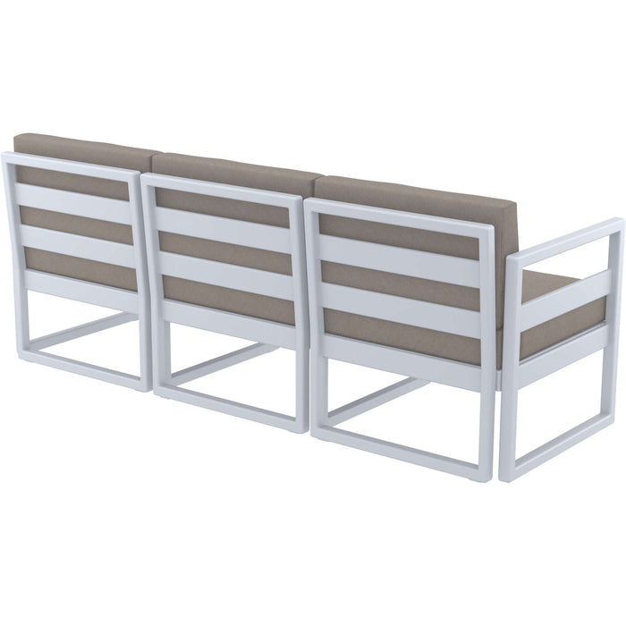 Siesta Mykonos Lounge Sofa XL - Silver Grey with Light Brown Cushions