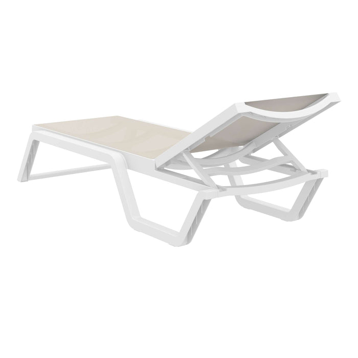 Siesta Rio Sun Lounger — White/Taupe