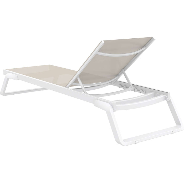 Siesta Tropic Sun Lounger Taupe & White