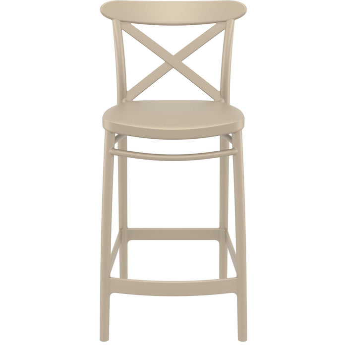 Siesta Cross Bar Stool 65cm (Counter Height) - Taupe