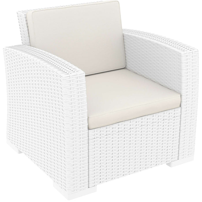 Siesta Monaco Lounge Arm Chair - White with cushion