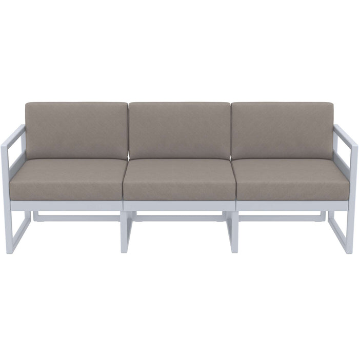 Siesta Mykonos Lounge Sofa XL - Silver Grey with Light Brown Cushions