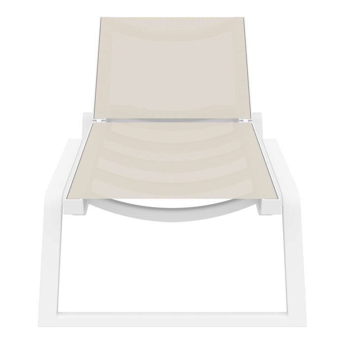 Siesta Rio Sun Lounger — White/Taupe