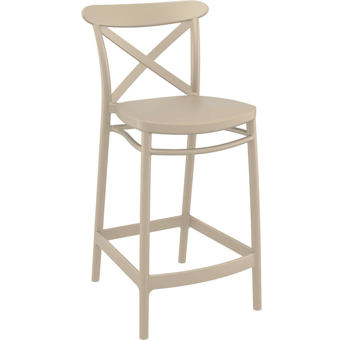 Siesta Cross Bar Stool 65cm (Counter Height) - Taupe