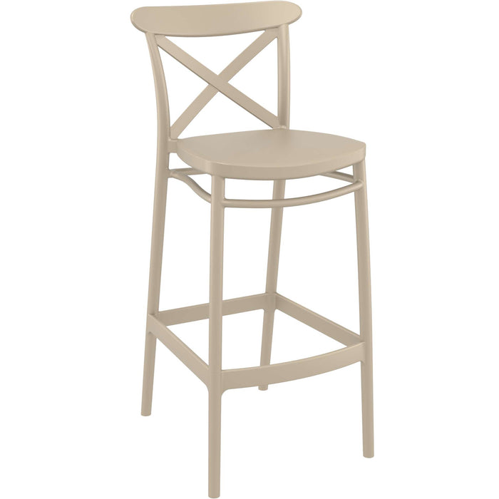 Siesta Cross Bar Stool 75cm (Dry Bar Height) - Taupe