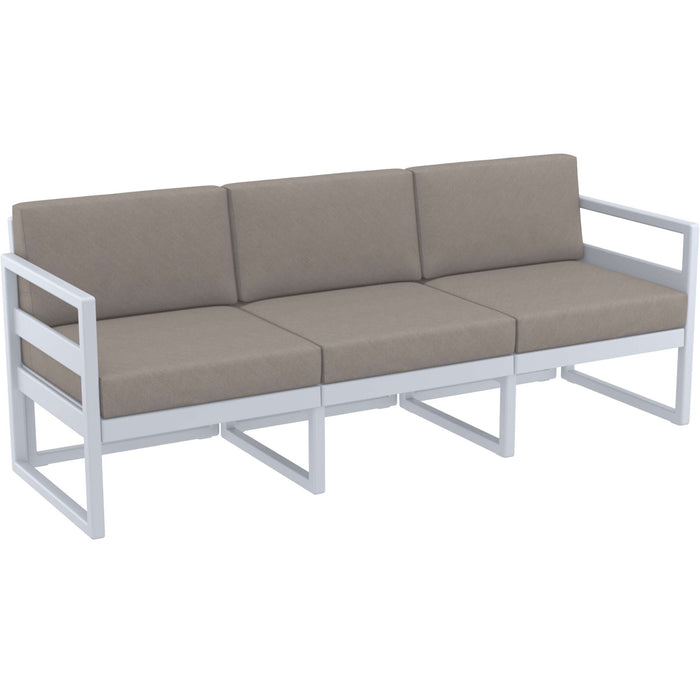 Siesta Mykonos Lounge Sofa XL - Silver Grey with Light Brown Cushions