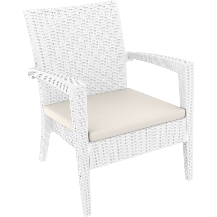 Siesta Miami (Tequila) Arm Chair - White with Cushion
