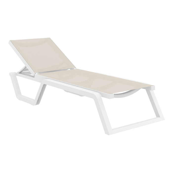 Siesta Rio Sun Lounger — White/Taupe