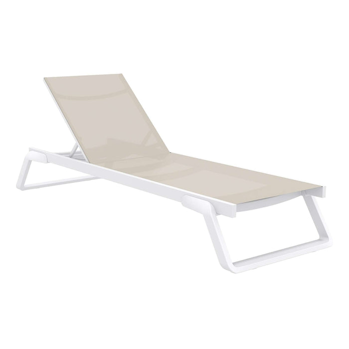 Siesta Tropic Sun Lounger Taupe & White