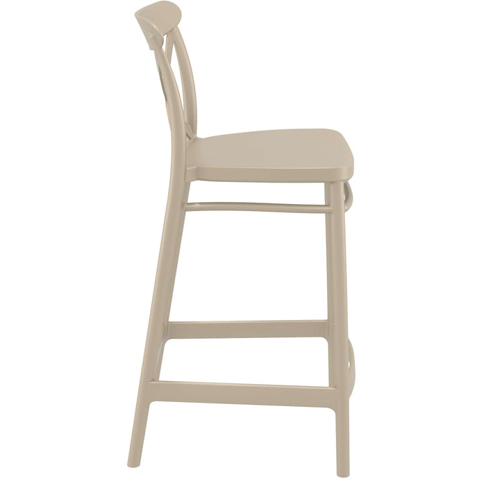 Siesta Cross Bar Stool 65cm (Counter Height) - Taupe