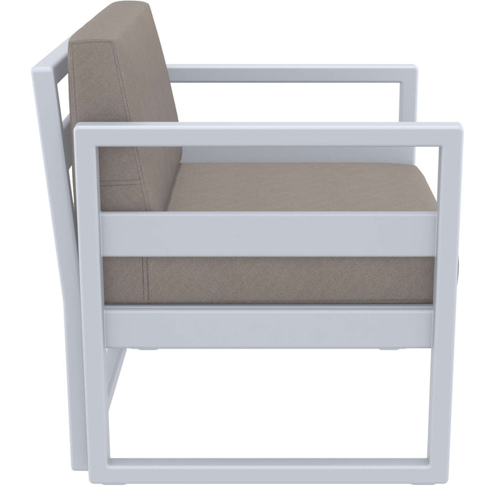 Siesta Mykonos Lounge Arm Chair - Silver Grey with Light Brown Cushions