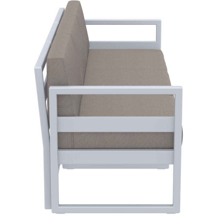 Siesta Mykonos Lounge Sofa XL - Silver Grey with Light Brown Cushions