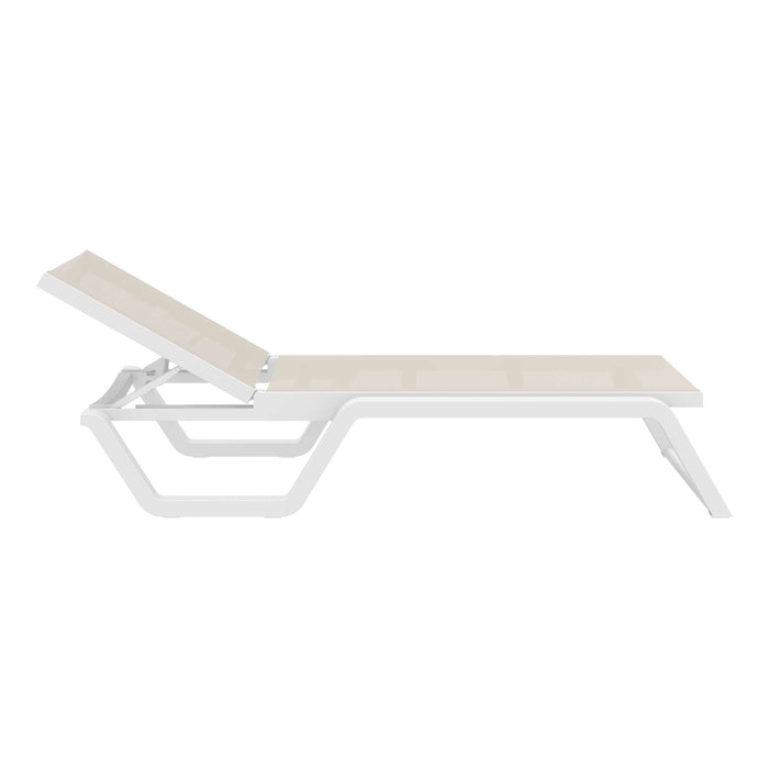 Siesta Rio Sun Lounger — White/Taupe
