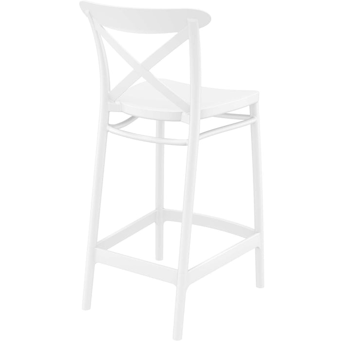 Siesta Cross Bar Stool 65cm (Counter Height) - White