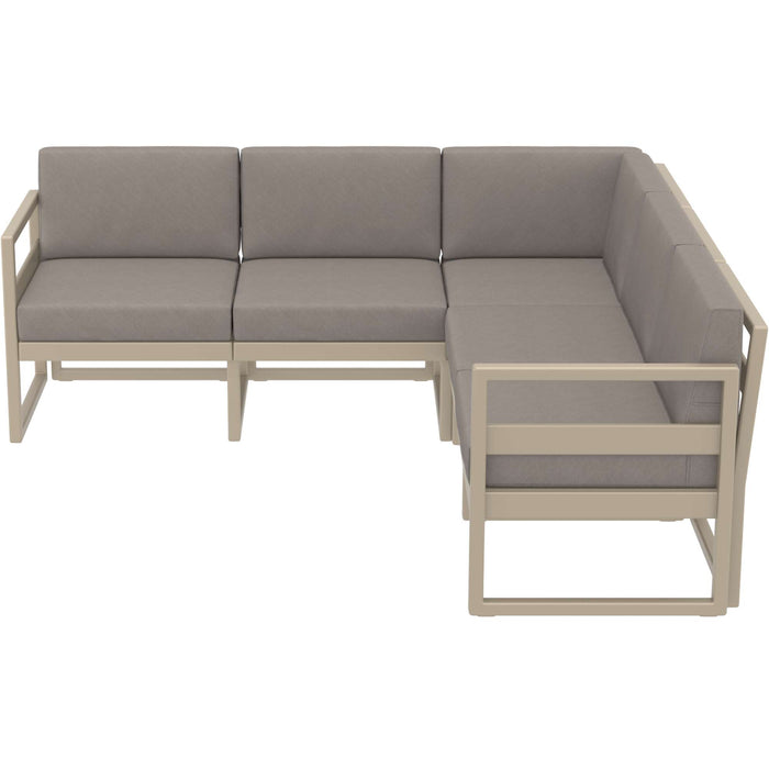 Siesta Mykonos Lounge Corner - Taupe with Brown Cushions