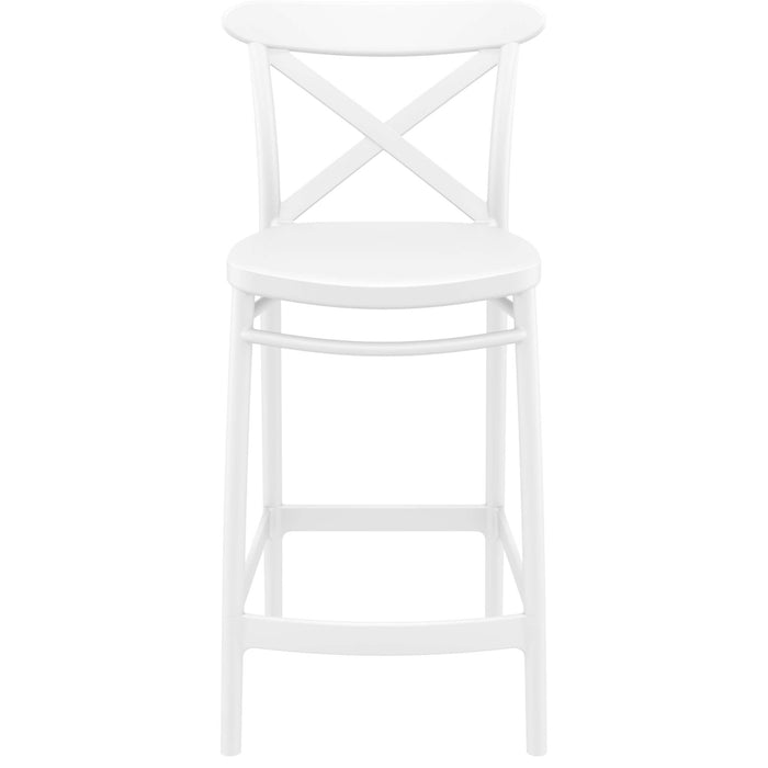 Siesta Cross Bar Stool 65cm (Counter Height) - White