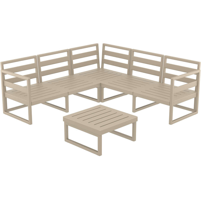 Siesta Mykonos Lounge Corner Set - Taupe - No cushions