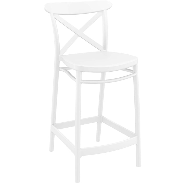 Siesta Cross Bar Stool 65cm (Counter Height) - White