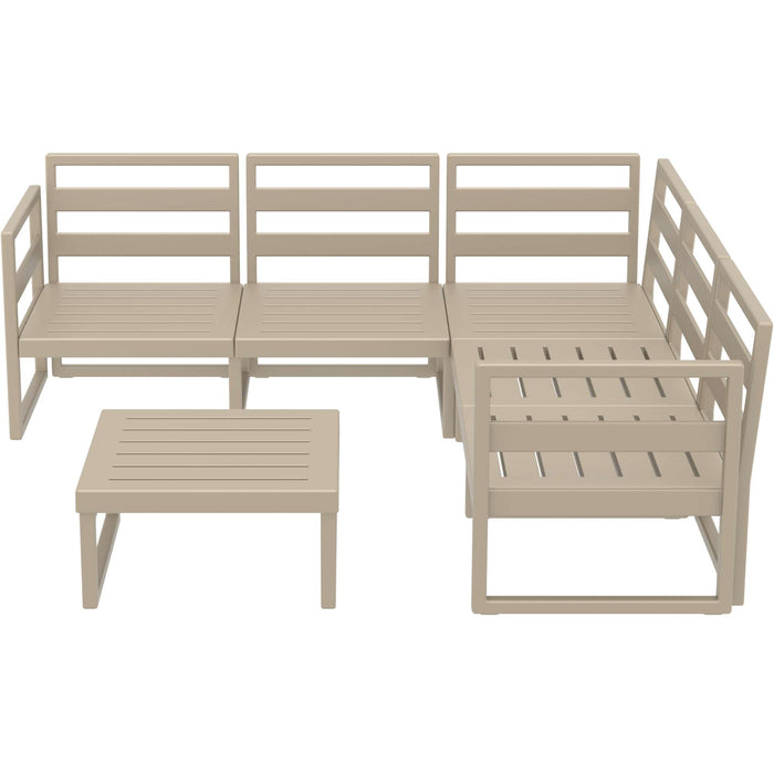 Siesta Mykonos Lounge Corner Set - Taupe - No cushions