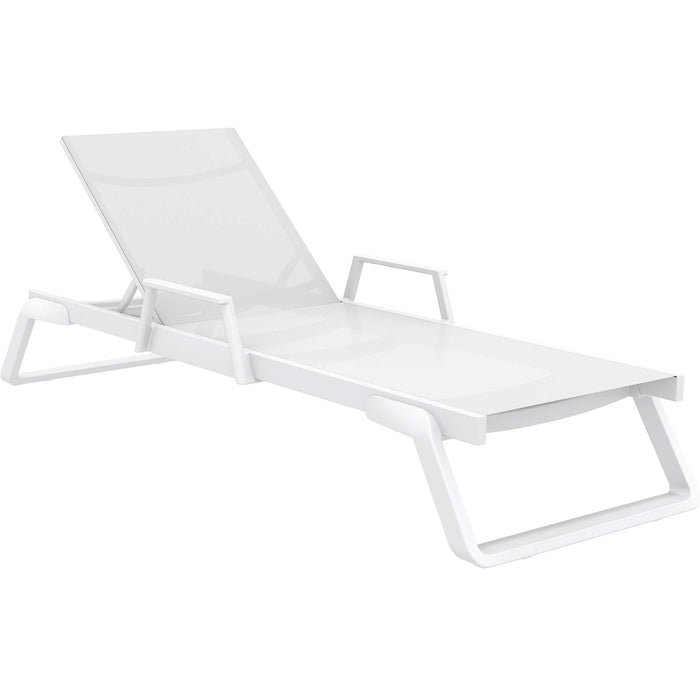 Siesta Tropic  Sun Lounger - Arm Set White