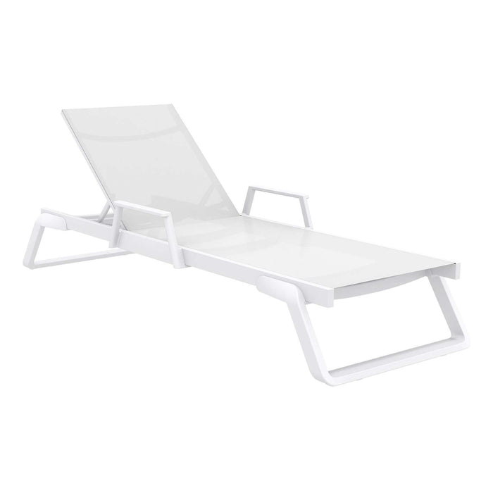 Siesta Tropic  Sun Lounger - Arm Set White