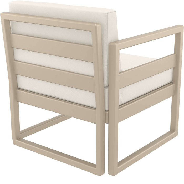 Siesta Mykonos Lounge Arm Chair - Taupe with Beige Cushions