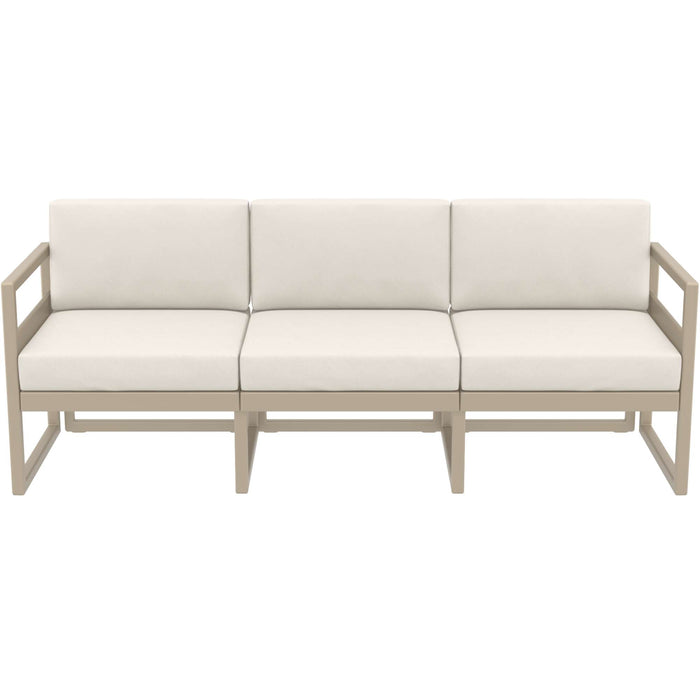 Siesta Mykonos Lounge Sofa XL - Taupe with Beige Cushions