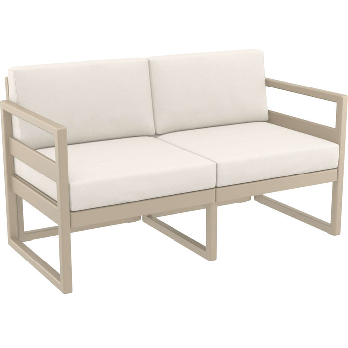 Siesta Mykonos Lounge Sofa - Taupe with Beige Cushions