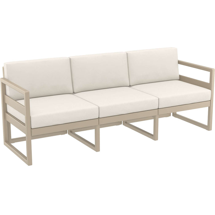 Siesta Mykonos Lounge Sofa XL - Taupe with Beige Cushions