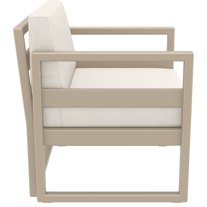 Siesta Mykonos Lounge Arm Chair - Taupe with Beige Cushions