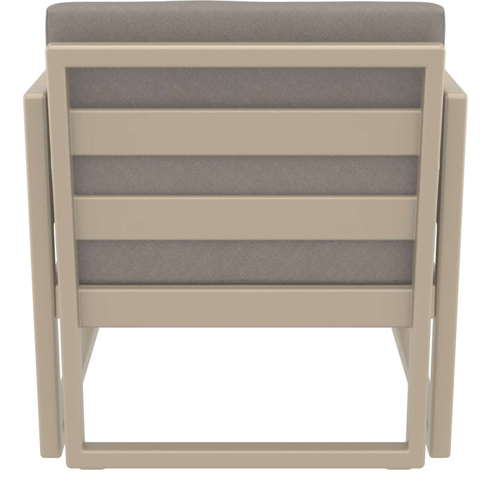 Siesta Mykonos Lounge Arm Chair - Taupe with Light Brown Cushions