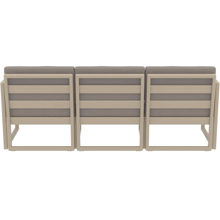 Siesta Mykonos Lounge Sofa XL - Taupe with Light Brown Cushions