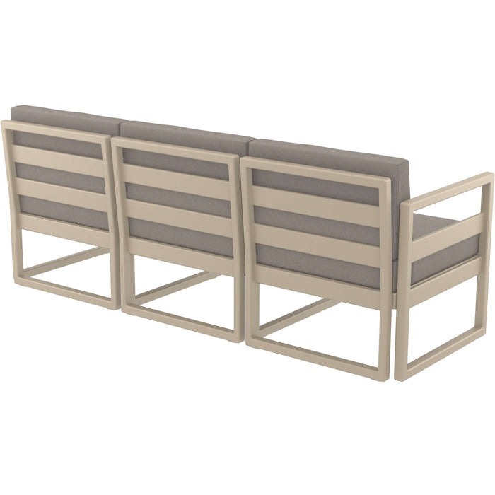 Siesta Mykonos Lounge Sofa XL - Taupe with Light Brown Cushions
