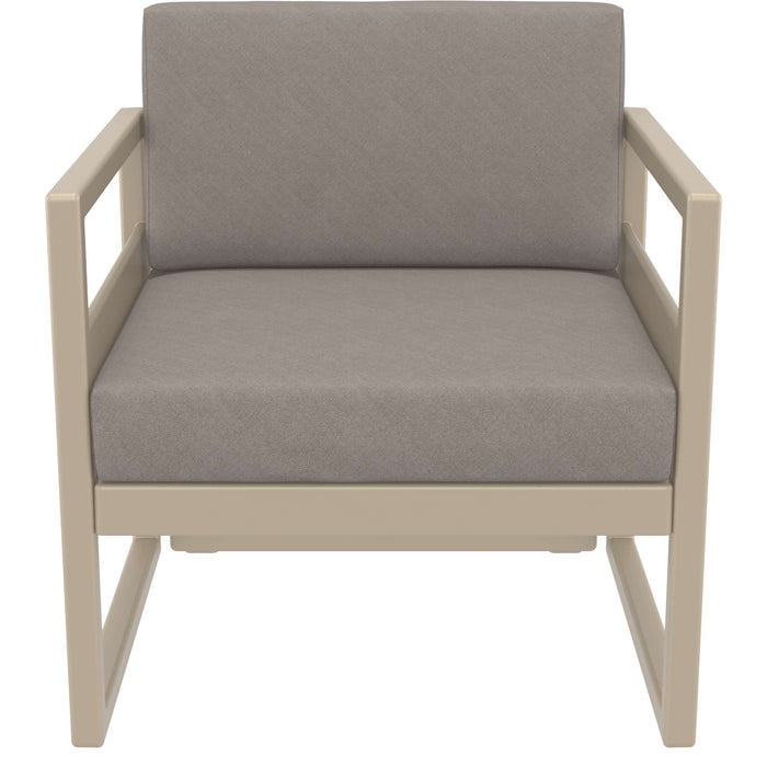 Siesta Mykonos Lounge Arm Chair - Taupe with Light Brown Cushions