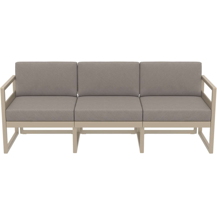Siesta Mykonos Lounge Sofa XL - Taupe with Light Brown Cushions