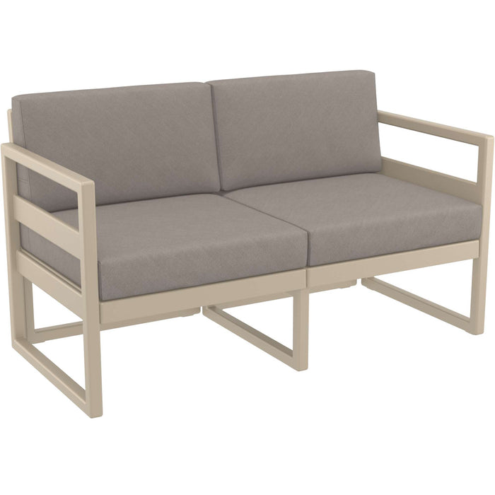 Siesta Mykonos Lounge Sofa - Taupe with Light Brown Cushions