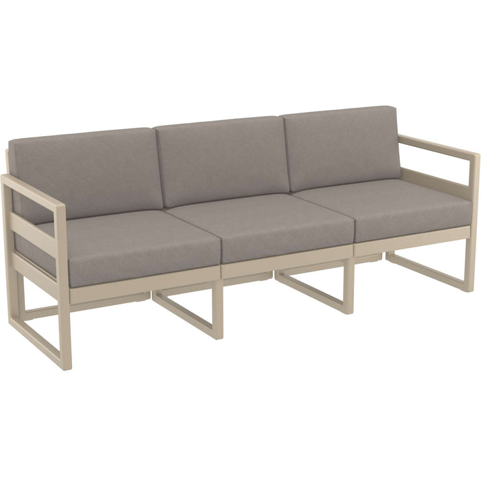 Siesta Mykonos Lounge Sofa XL - Taupe with Light Brown Cushions